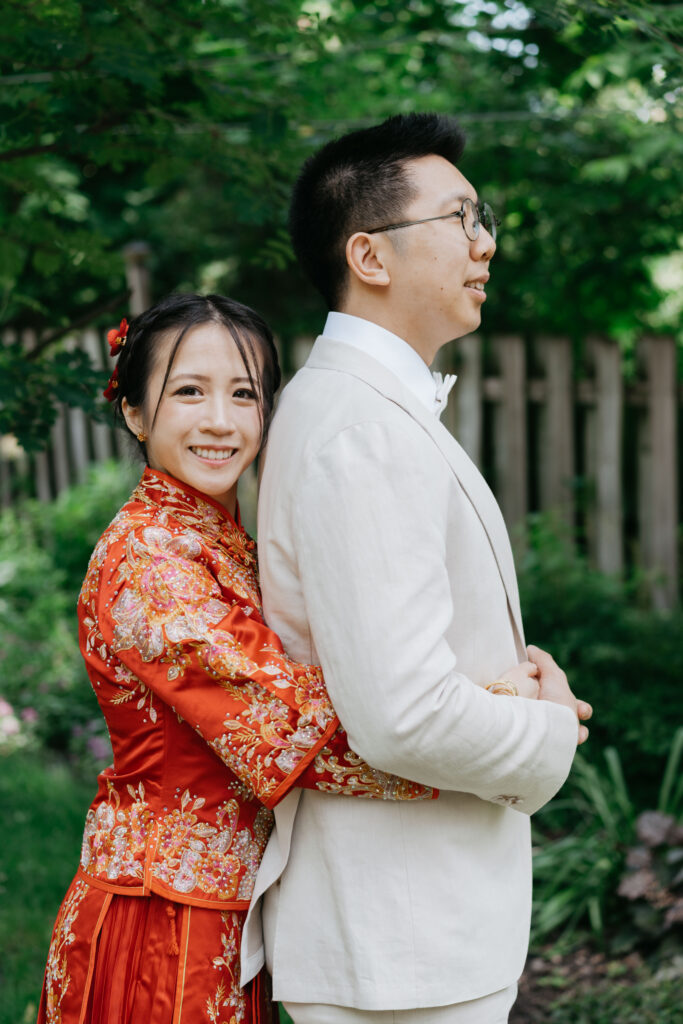portrait of the chinese bride and groom 